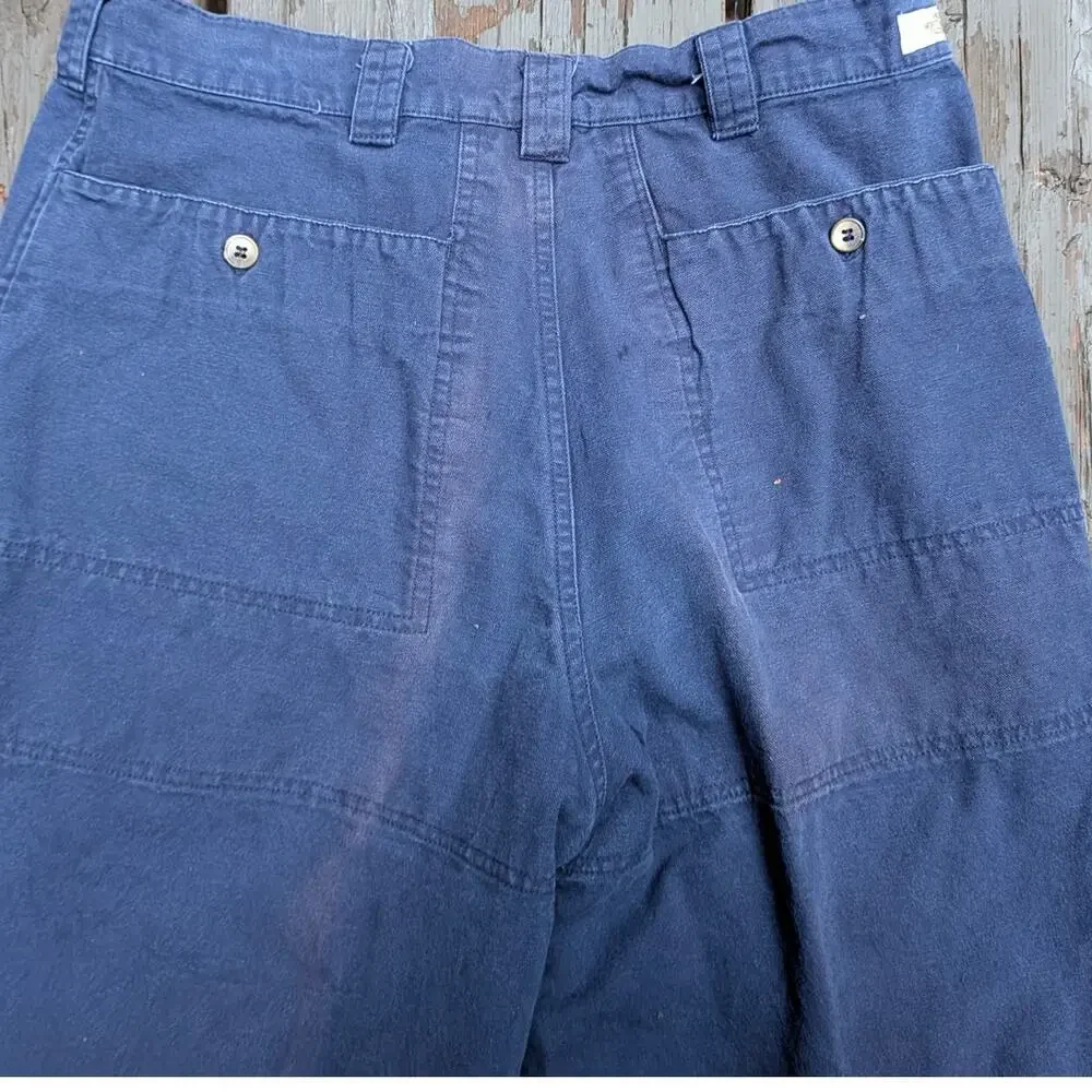 Vintage 80s The North Face Canvas Pants Mens 32 Navy Blue Sun Faded Made USA